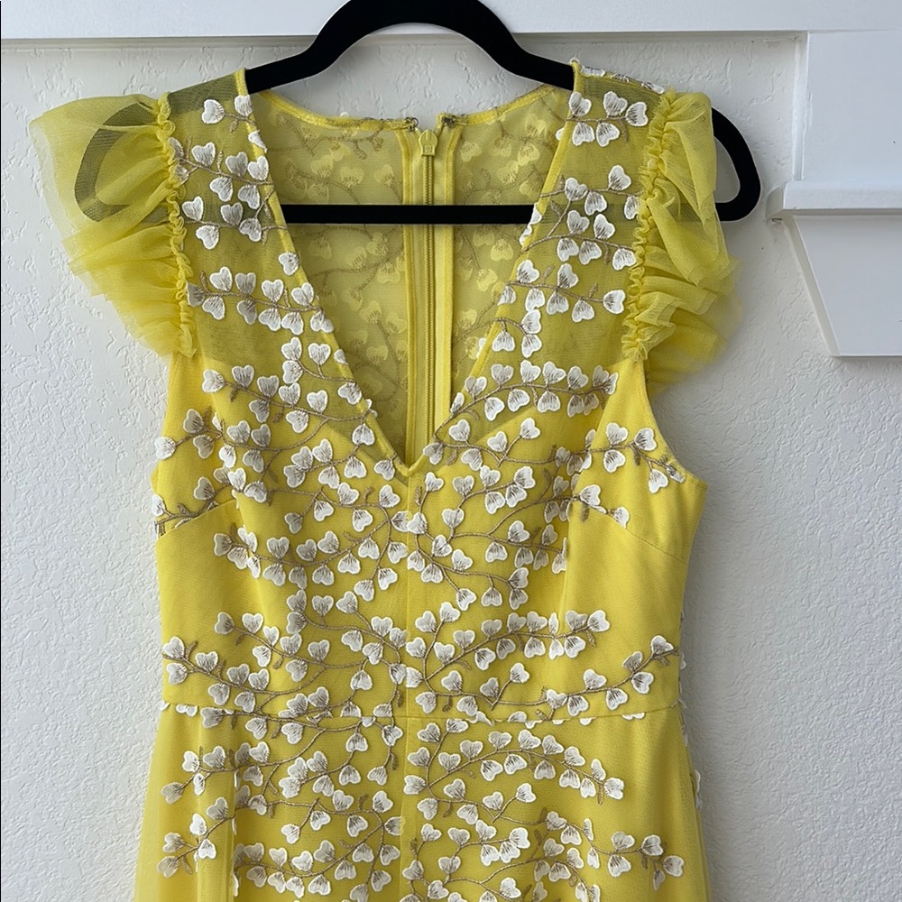 Yellow Dress with Heart Appliqué